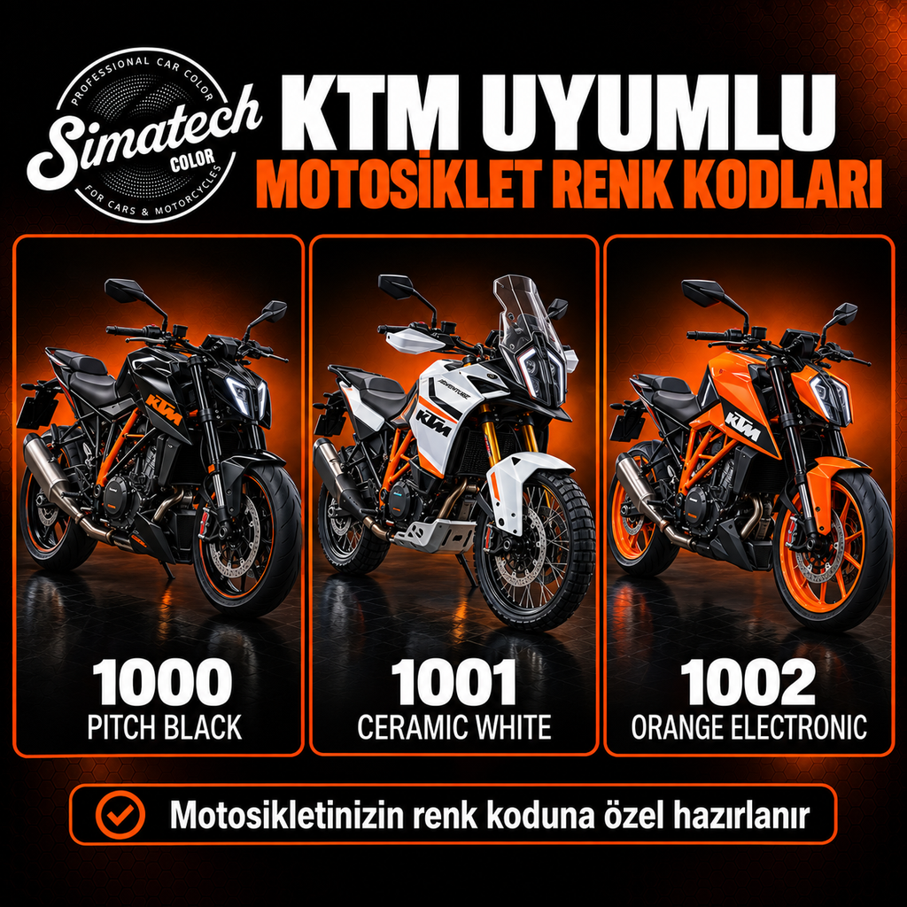 KTM 1002 - ORANGE ELECTRONIC  rötuş boyası paketleri