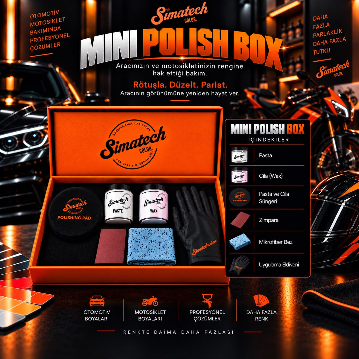 SimatechColor Ferrari Uyumlu Mini Polish Box Seti