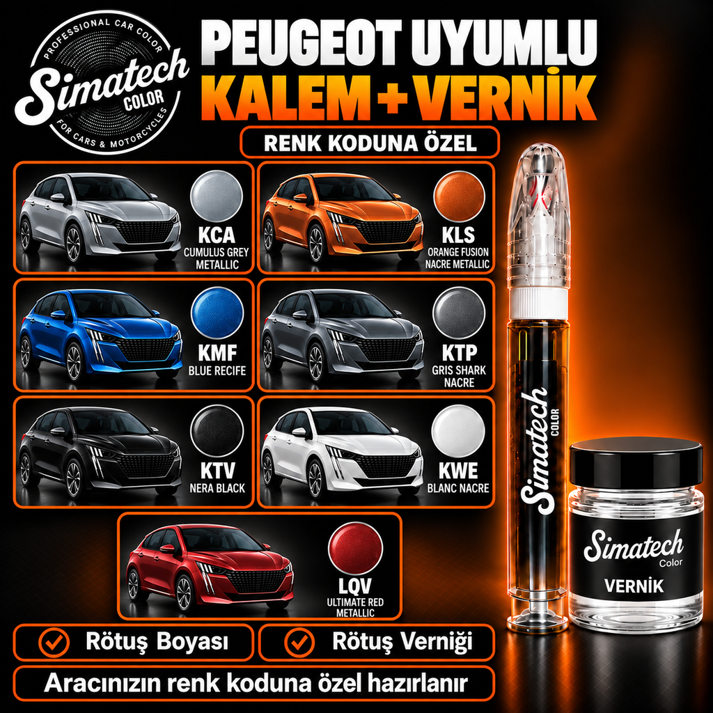 Peugeot LQV ULTIMATE RED METALLIC rötuş boyası paketleri
