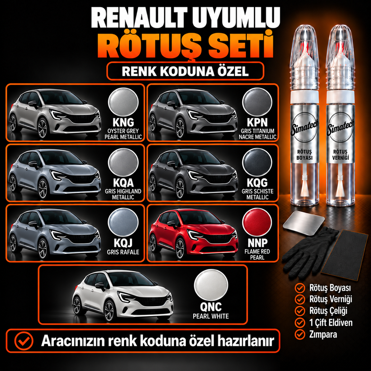 SimatechColor Renault Uyumlu Big Boss Box Rötuş Seti
