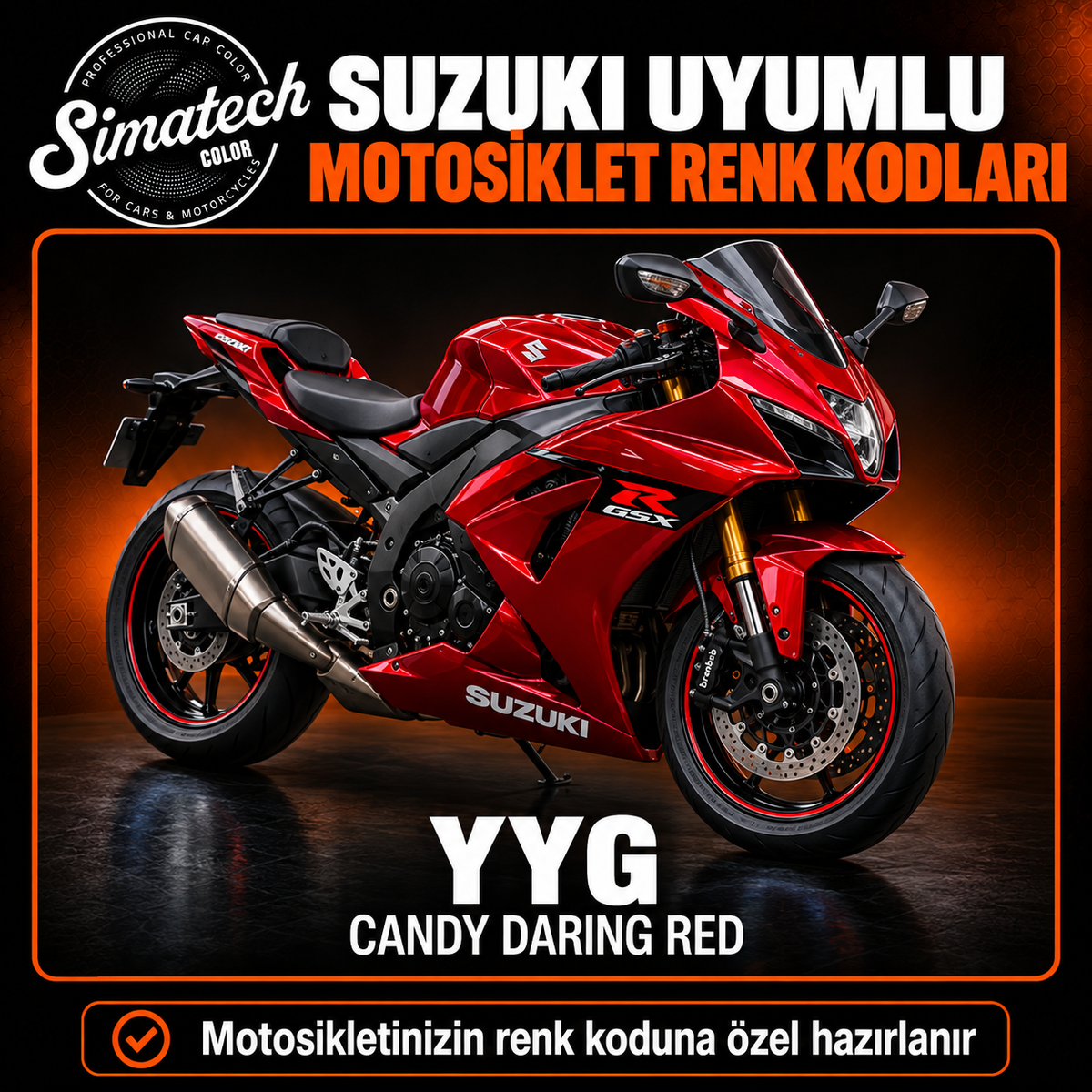 Suzuki YYG - CANDY DARING RED  rötuş boyası paketleri