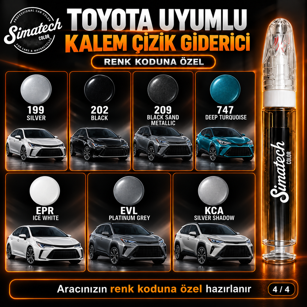 SimatechColor Toyota Uyumlu Çizik Giderici Rötuş Kalemi