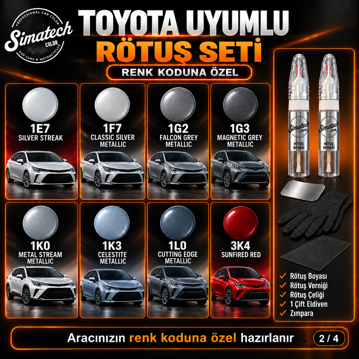 SimatechColor Toyota Uyumlu Mini Polish Box Seti